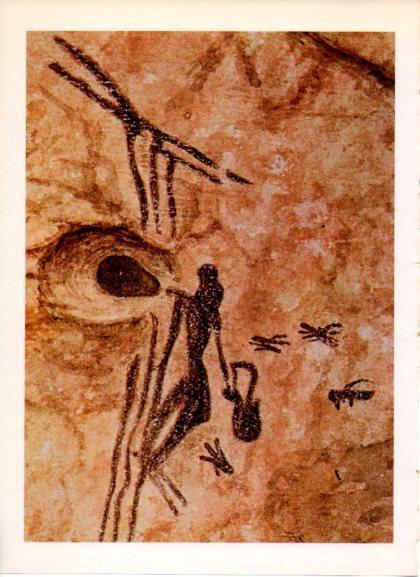 LAMINA V32202: Recoleccion de miel pintura cueva de la Araña