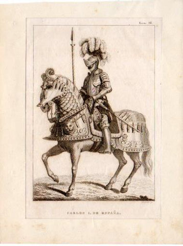 LAMINA V31592: Carlos I de España sobre un caballo