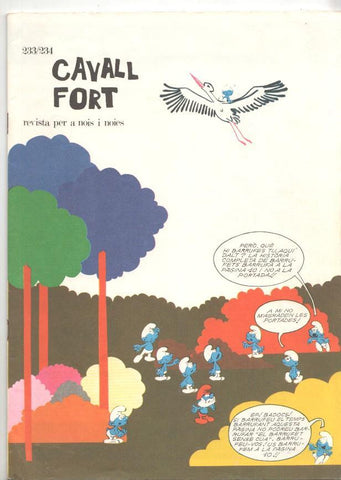 Revista Cavall Fort numero 233/234, agost 1972 - El barrufet sense cua per Delporte i Peyo