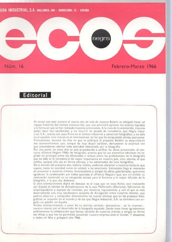 Revista Fotografica Negra Industrial numero 16