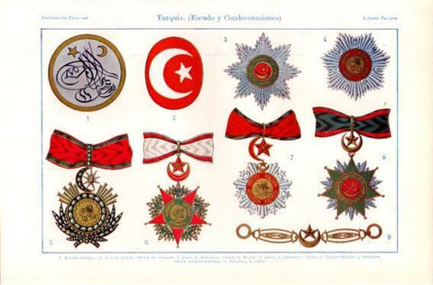 LAMINA V32721: Escudo y Condecoraciones de Turquia
