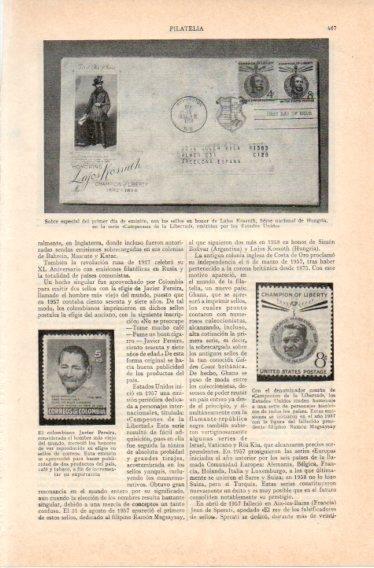 LAMINA V32750: Sobre con los sellos de honor a Lajor Kossuth