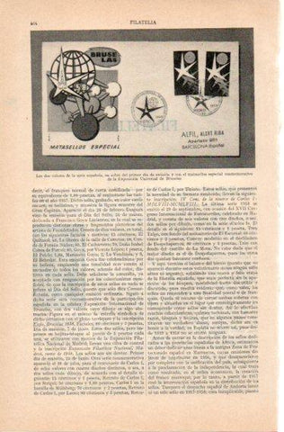 LAMINA V32748: Sobre con el matasellos de la Exposicion Universal de Bruselas