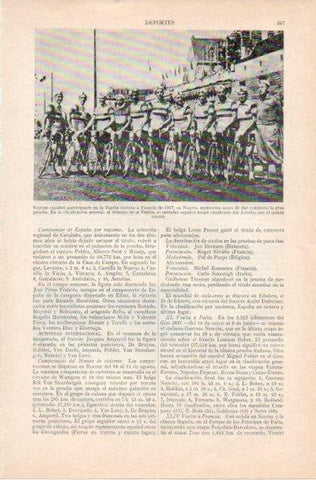 LAMINA V32733: Equipo español Vuelta ciclista a Francia 1957