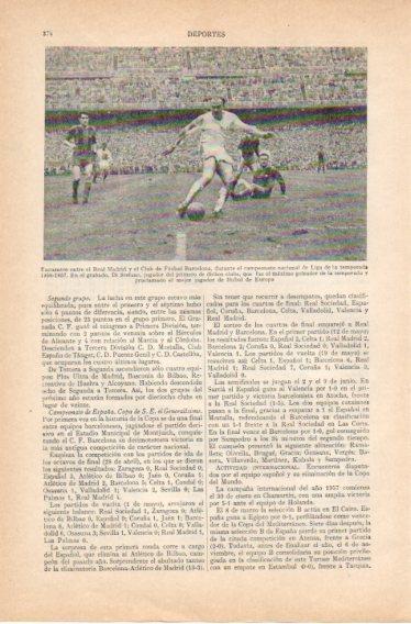 LAMINA V32736: Di Stefano en partido Madrid Barcelona liga 1956-1957