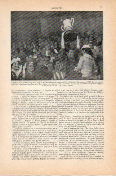 LAMINA V32737: Entrega copa de El Generalisimo al Barcelona en 1957