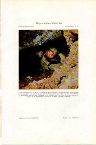 LAMINA V32745: Escafandrista en galeria de las Islas Medas
