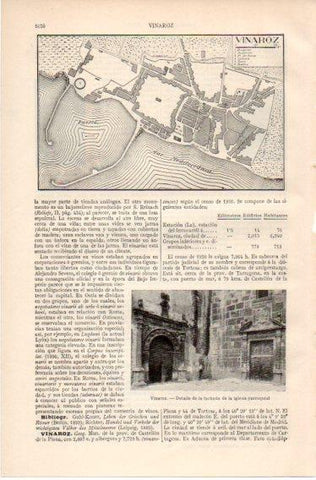 LAMINA V32631: Plano e iglesia de Vinaroz