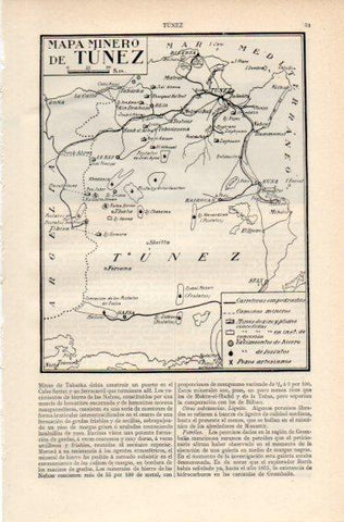 LAMINA V32637: Mapa minero de Tunez