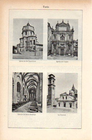LAMINA V32672: Iglesias y Catedral en Turin