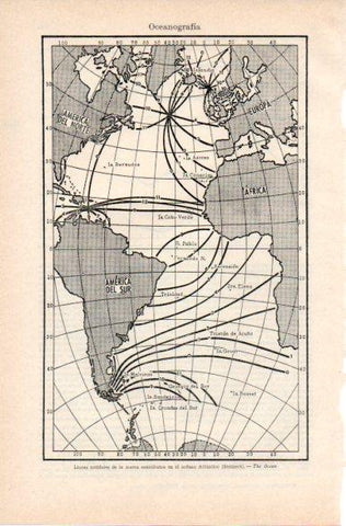 LAMINA V32871: Lineas cotidales en el oceano Atlantico
