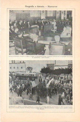 LAMINA V32872: Rey de Marruecos en Tanger en 1957