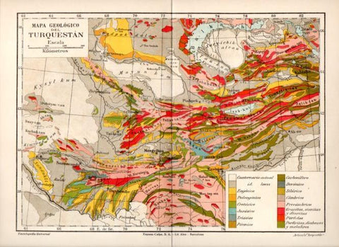 LAMINA V32892: Mapa geologico del Turquestan