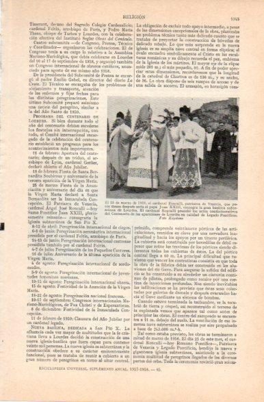 LAMINA V32874: Cardenal Roncalli en basilica de Lourdes