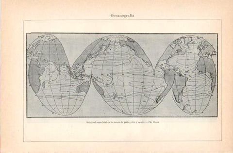 LAMINA V32887: Mapa del mundo de la salinidad  superficial de junio a agosto