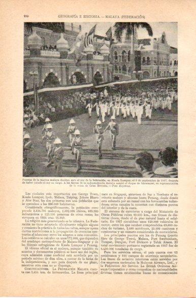 LAMINA V32835: Desfile en Kuala Lumpur en septiembre 1957
