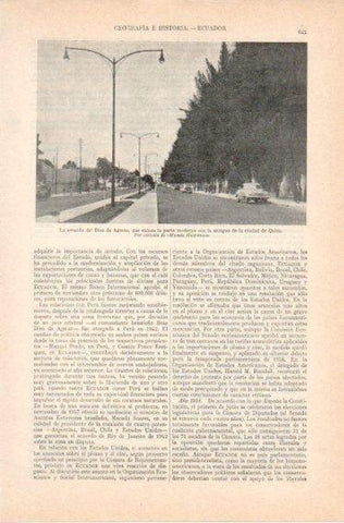 LAMINA V32782: Avenida del Diez de Agosto en Quito, Ecuador