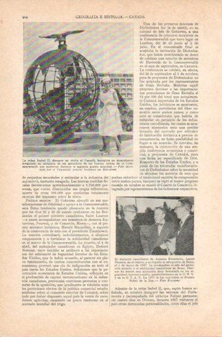 LAMINA V32772: Isabel II ante monumento de la Comonwealth en Canada