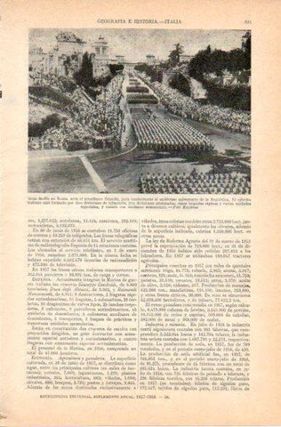LAMINA V32831: Desfile en Roma ante presidente Gronchi