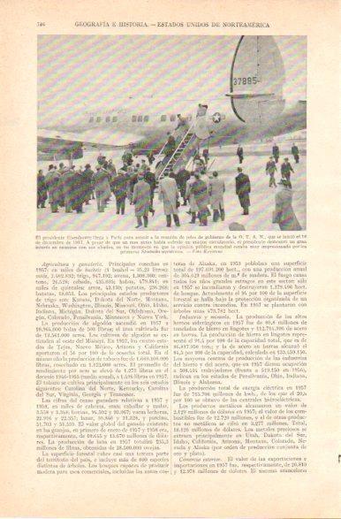 LAMINA V32807: Presidente Eisenhower en aeropuerto de Paris 1957
