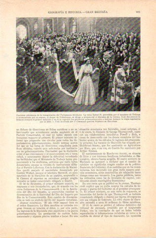 LAMINA V32818: Isabel II en inaguracion del Parlamento britanico