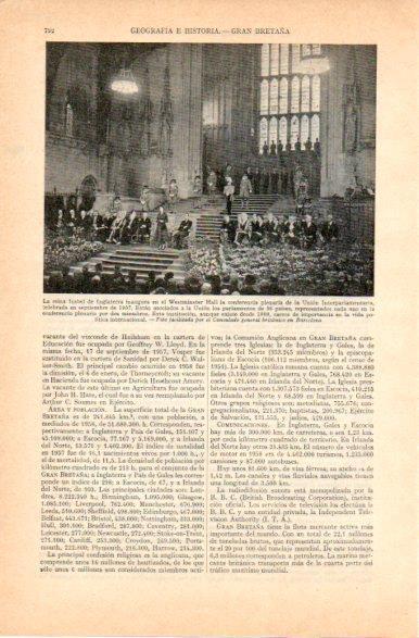 LAMINA V32815: Reina Isabel en Westminster Hall en septiembre 1957