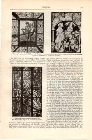LAMINA V32437: Vidriera de la Biblioteca de Troyes