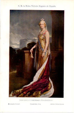 LAMINA V32414: La Reina Victoria Eugenia por Alvarez Sotomayor