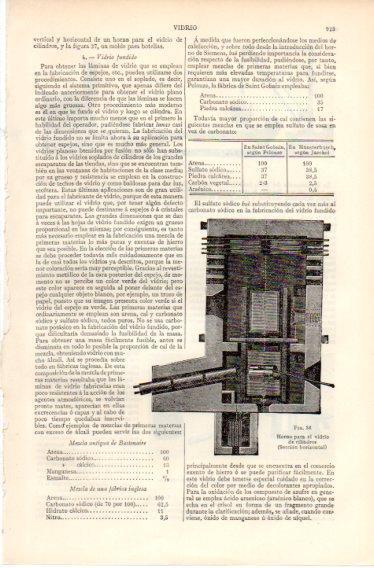 LAMINA V32467: Horno para el vidrio de cilindros seccion horizontal