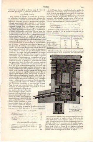 LAMINA V32467: Horno para el vidrio de cilindros seccion horizontal