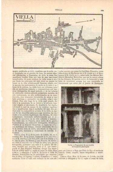 LAMINA V32471: Plano y Fragmento retablo iglesia de Viella
