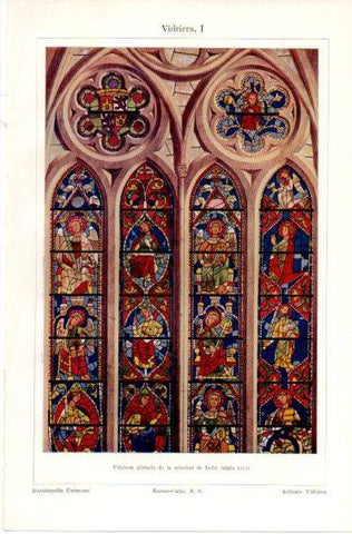 LAMINA V32479: Vidriera de la catedral de Leon siglo XIII