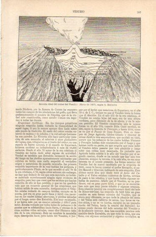 LAMINA V32366: Seccion del crater del Vesubio por A. Malladra 1927