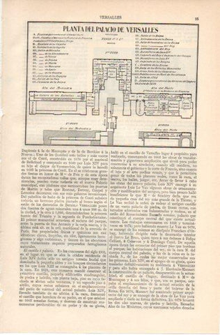 LAMINA V32347: Planta del Palacio de Versalles pisos 1º y 2º
