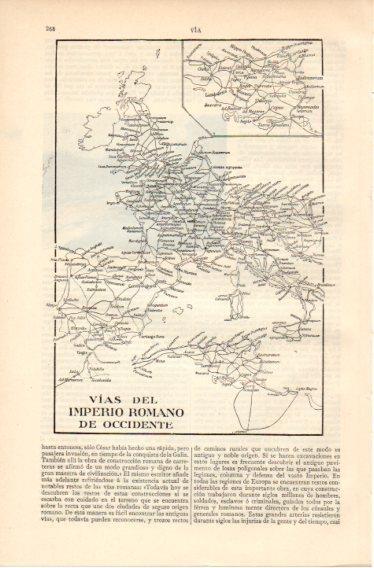 LAMINA V32379: Mapa de las vias del Imperio Romano de Occidente