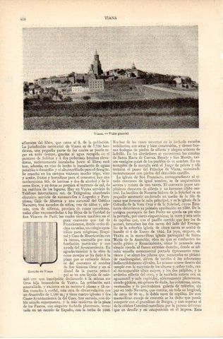 LAMINA V32382: Vista general y escudo de  Viana, Navarra