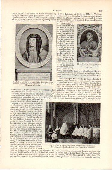 LAMINA V32393: Retrato de la señorita Le Gras y Cardenal Berulle