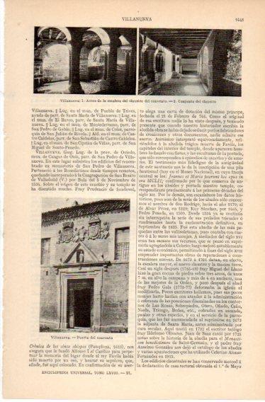 LAMINA V32582: Claustro y puerta del convento en Villanueva