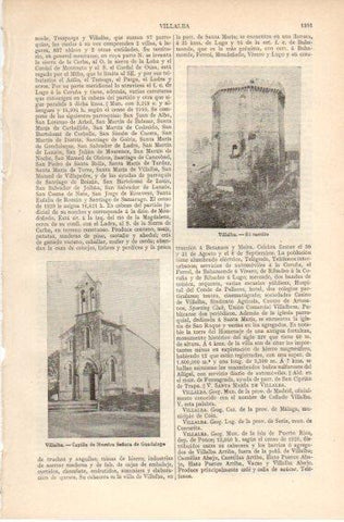 LAMINA V32573: Castillo y Capilla de Nuestra Señora de Guadalupe en Villalba