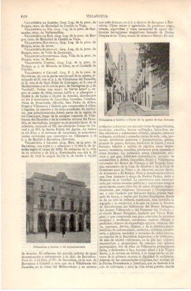 LAMINA V32587: Ayuntamiento y Torre iglesia de San Antonio en Villanueva y Geltru
