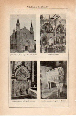 LAMINA V32619: Iglesia de Santa Maria retablo y sepulcro en Villafranca del Panades
