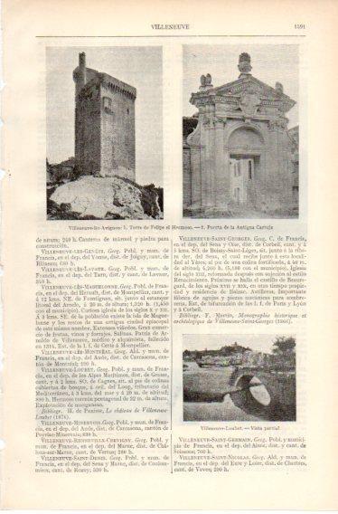 LAMINA V32622: Vista y Torre de Felipe el Hermoso en Villeneuve-les-Avignon