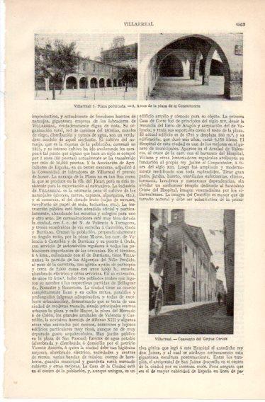 LAMINA V32593: Plaza y Convento del Corpus Christi en Villarreal