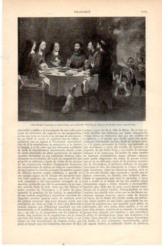 LAMINA V32503: Cena de san Francisco y santa Clara por A. Viladomat