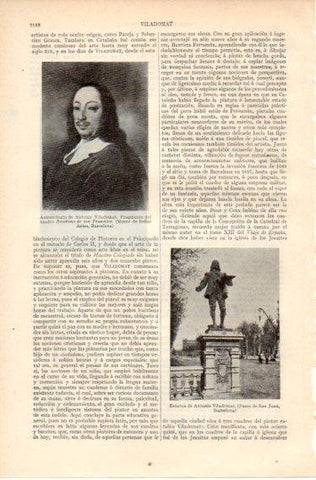 LAMINA V32502: Antonio Viladomat estatua y autorretrato