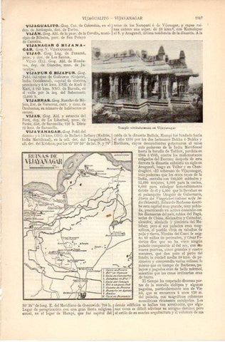 LAMINA V32497: Templo y plano de las ruinas de Vijayanagar, India
