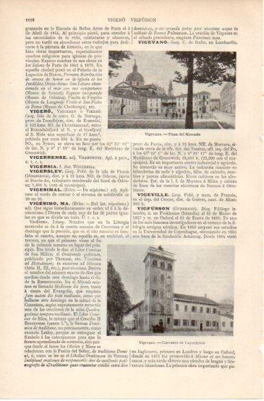 LAMINA V32492: Plaza del Mercado y Convento de Capuchinos en Vigevano