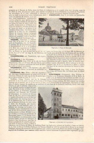 LAMINA V32492: Plaza del Mercado y Convento de Capuchinos en Vigevano