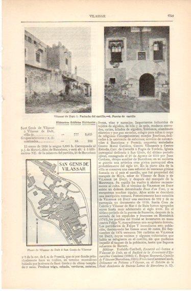 LAMINA V32529: Castillo y plano de Vilassar de Mar 