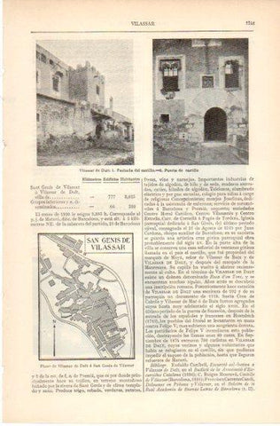 LAMINA V32529: Castillo y plano de Vilassar de Mar 